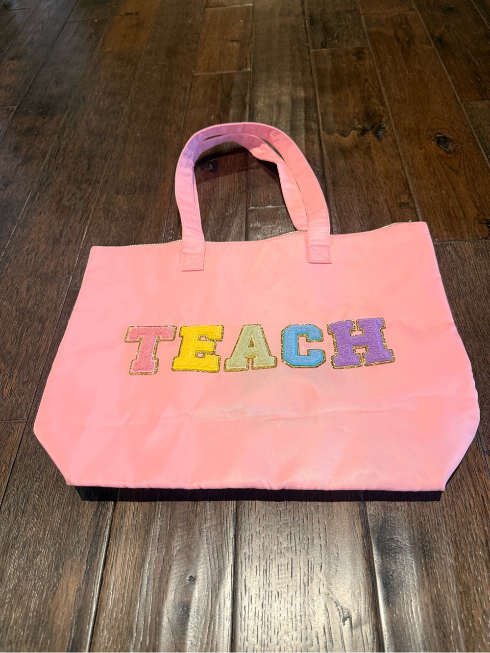 Pink TEACH Tote Bag